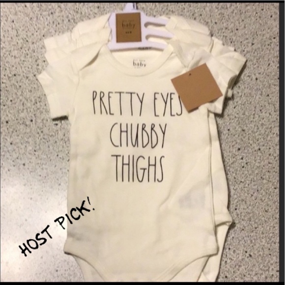 NEW Rae Dunn 3pc onesies chubby thighs/treasured - Picture 2 of 7